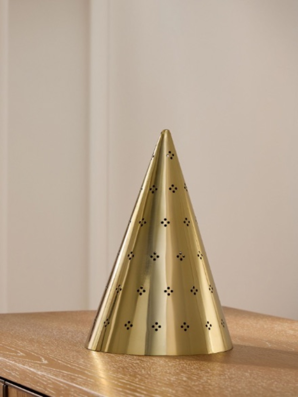 West Elm Punched Metal Table Top Gold Decorative Christmas Tree